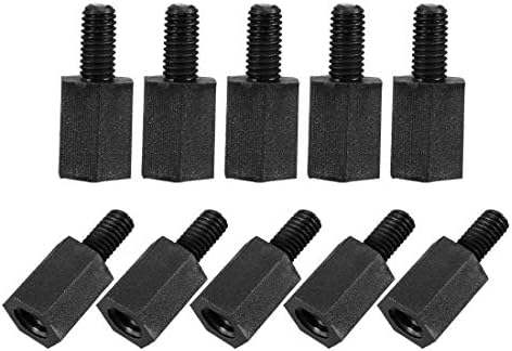 Avstandsstykker og distanser | M3X8Mm+6Mm Hann-Hunn Hex Nylon PCB Hovedkort Spacer Standoff for FPV Drone Quadcopter, Datamaskin & Kretskort Svart 100 Stk Avstandsstykker og distanser Avstandsstykker og distanser