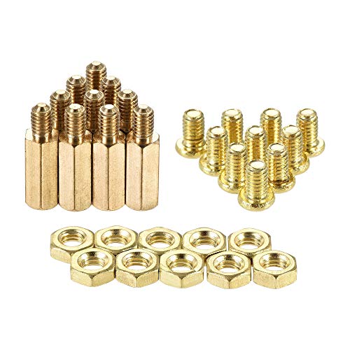 Avstandsstykker og distanser | M4 Hex Messing Standoffs Spacer 14Mm+6Mm Han-Hun Gjengepilar Skruenøtt Sett for PCB Hovedkort Datamaskin Kretskort, 10 Sett Avstandsstykker og distanser Avstandsstykker og distanser