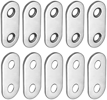 Bøyler | 37X16X2Mm (LxBxH) Flat Rett Støtteplate – 8-Pack – God for Møbelreparasjon – Rustfritt Stål Støtteplate – Sølvfarge Bøyler Bøyler