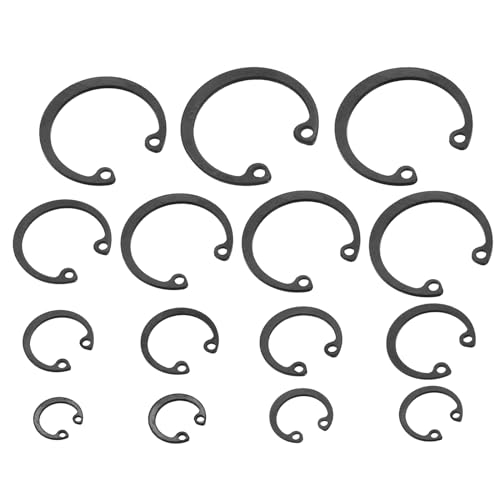 Beholdningsringer | 150 stk interne låseringer circlip assortert sett, 65 Mn metall, 15 størrelser M8 M10 M12 M14 M16 M18 M20 M22 M24 M26 M28 M30 M32 M34 M36 Beholdningsringer Beholdningsringer