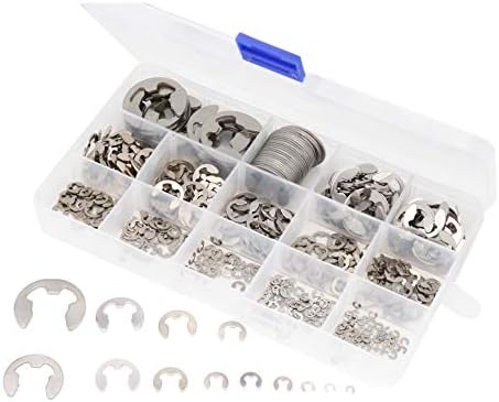 Beholdningsringer | Metrisk E-Klips Ekstern Snap Ring Butikk Assortiment Kit, 390 Deler, 304 Rustfritt Stål E-Klips Snap Ring Assortiment Kit 14 Størrelser (1,5 mm – 15 mm), E-Klips Ekstern Beholdningsring Assortiment Kit Beholdningsringer Beholdningsringer