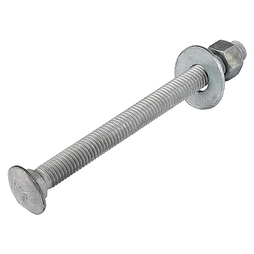 Bolter | 1/2″ X 6″ (25-pakning) Galvanisert Vognboltsett, varmgalvanisert for utendørs bruk av Bolter Bolter