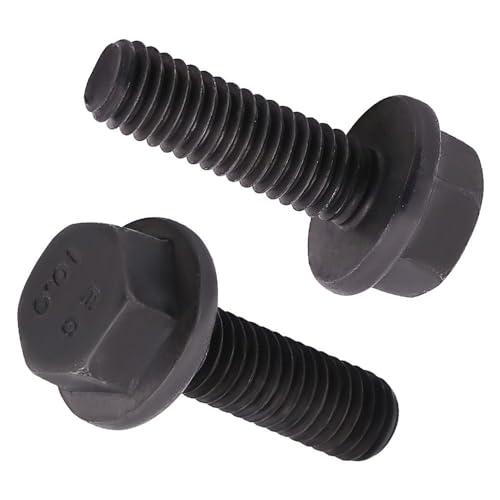 Bolter | M12-1.75 X 25Mm (8 Stk) Flens Hex Bolt Skruer Svart Oksid Finish, 1.9 Grad Legert Stål, Stor Flens Skive Hode, Din6921/Gb5789, Full Gjenge Bolter Bolter