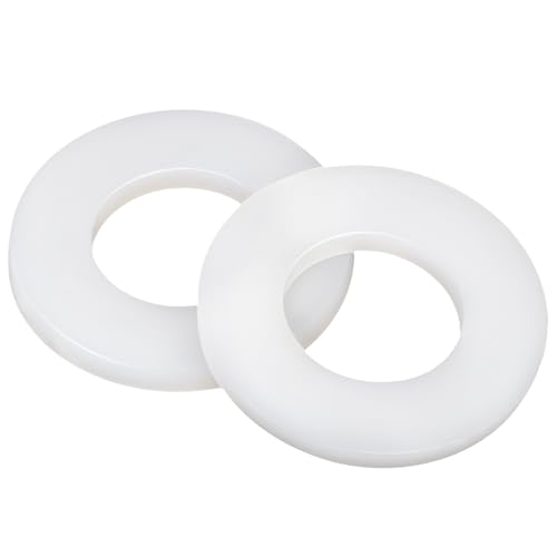 Maskinvarevaskere | M10 Nylon Flat Washer, 10mm ID 20mm OD 2mm Tyk Sealing Spacer Gasket Ring, Hvit, 50 Stk Maskinvarevaskere Maskinvarevaskere