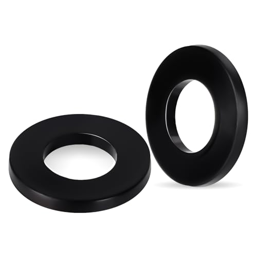 Maskinvarevaskere | M6 svarte nylonflatvasker, 6 mm indre diameter, 12 mm ytre diameter, 1,5 mm tykkelse, plastisk tetningspakning, pakke med 1 Maskinvarevaskere Maskinvarevaskere