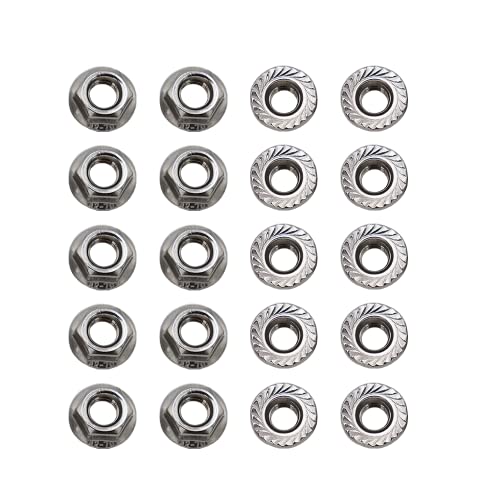 Nøtter | M8X1.25Mm Din6923 Tannede Flensmuttere 2-Pack 34 Rustfritt Stål Sekskantmuttere Med Full Gjenge For Industriell Konstruksjon Festemidler Nøtter Nøtter