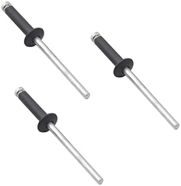 Riveter | 250 stk 3,2 x 12,7 mm svarte bakte aluminiumsblindnitter 1/8″ x 1/2″ popnitter med merket oppbevaringsboks Riveter Riveter