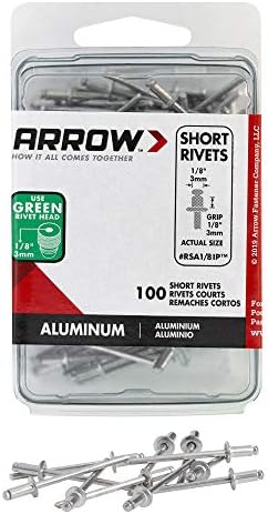 Riveter | Rsa1/8Ip Korte Aluminiums 1/8-Tommers Popnitter For Metall, Stoff, Lær, Og Bilreparasjon, 100-Pack Riveter Riveter