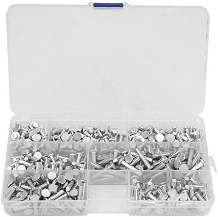 Riveter | Solid Nittekit M4 Flat Hode, 350 Stk Aluminium Nitter Assortiment Kit, Flere Aluminium Nitter Lengde 4/6/8/10/12/16/20Mm, Solid Nitter Assortiment Kit Med Plastboks Riveter Riveter