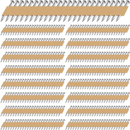 Sammensatte festemidler | Zonon 3 stk 1 1/2 tomme metallkoblingsspiker, galvaniserte bjelkefester, 34 graders papirbåndsammensatte spiker, full rund hode, glatt skaftspiker for metallkoblingsspiker (.148 tommer) Sammensatte festemidler Sammensatte festemidler