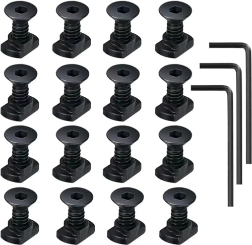 Skruer og Bolter Assortiment Sett | 14 Pakke T-Nut Skruerstatningssett, Kompatibel med Skinnefesting, Med 3 Insexnøkler for Standard Skinne Systemer (12Mm Lange Skruer) Skruer og Bolter Assortiment Sett Skruer og Bolter Assortiment Sett