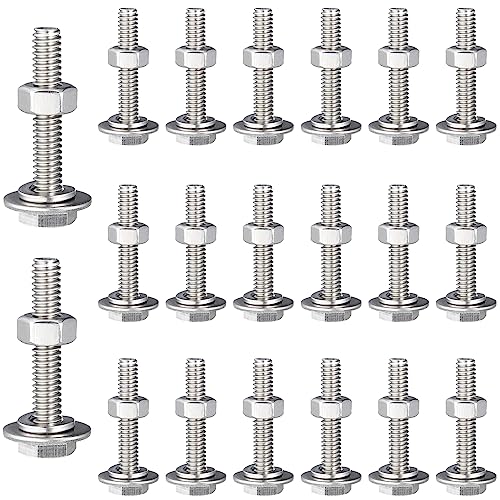 Skruer og Bolter Assortiment Sett | 2-sett med rustfrie stål sekskantskruer, bolter, muttere, flate låseskiver, tykke rustfrie stålbolter og muttere, fullt gjengede bolter (1/4-2X1-1/2″) Skruer og Bolter Assortiment Sett Skruer og Bolter Assortiment Sett