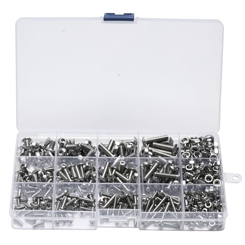 Skruer og Bolter Assortiment Sett | Maskinbolter Assortiment Kit – Skruer, Muttere og Skiver Sett Organisatorer – Muttere og Bolter Assortiment Organisator – Metrisk Bolt og Mutter Skruelagring – Tungt Skruer Kit med Koffert Skruer og Bolter Assortiment Sett Skruer og Bolter Assortiment Sett