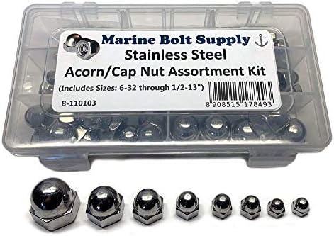 Skruer og Bolter Assortiment Sett | Rustfritt Stål Eikenøtt/Kappe Muttersortiment – Marine Bolt Supply 8-1113 Skruer og Bolter Assortiment Sett Skruer og Bolter Assortiment Sett