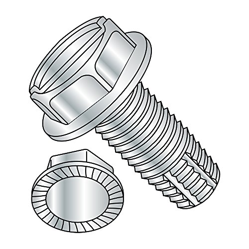 Skruer | Smådeler 3716Fsws Stål Gjengeskjærende Skruer, Sinkbelagt Finish, Tannet Sekskantvaskerhode, Spalte-Drev, Type F, 3/8″-16 Gjengestørrelse, 1″ Lengde (Pakke med 1) Skruer Skruer