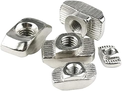 T-Nøtter | 5 stk 33-serie M5 T-mutter, T-spor mutter med hammerhode, nikkelbelagt karbonstål mutter for europeisk aluminiumsprofil, Drop In T-spor mutter assortert sett (3-M5) T-Nøtter T-Nøtter