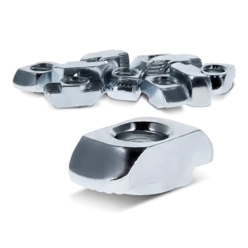 T-Nøtter | 8020, 3933, 15 40 Serie 1/4-20 Standard Drop In T-Nut Stålmuttern T-Spor T-Sporede Tilbehør for Aluminium Ekstrudering Hardware 1/4 Mutre (10 Pakke) T-Nøtter T-Nøtter